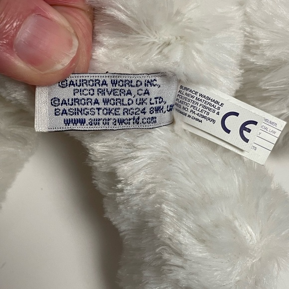 Aurora White Kitty Cat Plush Blue Eyes Stuffed Animal  7inch - Picture 5 of 8